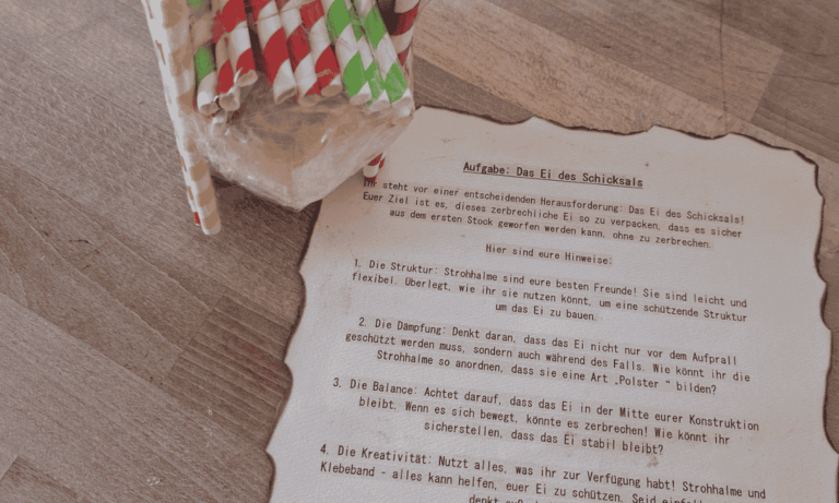 Sozialer Trainingskurs - eine Aufgabe die es beim escape game zu lösen galt.
